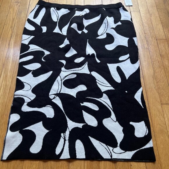Eloquii Size 22/24 NEW Abstract Black & Gray Knit Intarsia Column Sweater Skirt - Picture 12 of 16
